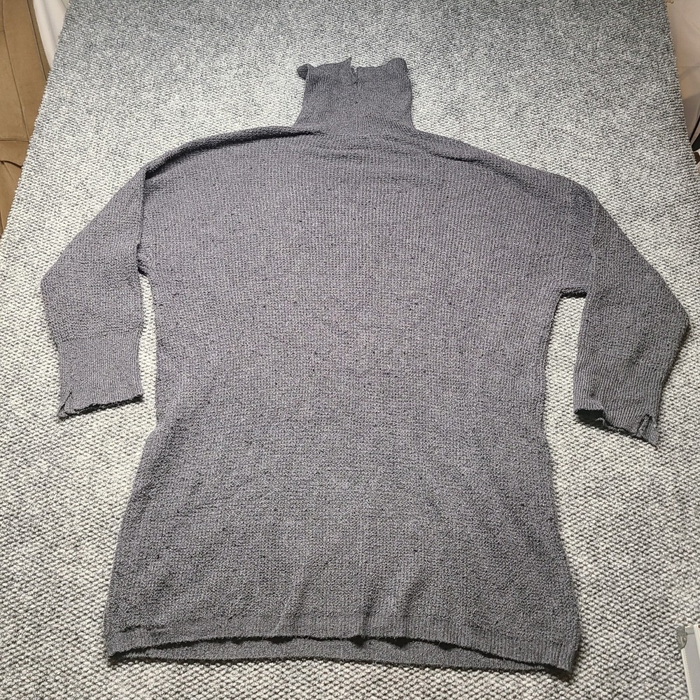 Aerie Tunic Sweater Women XL Charcoal Gray Relaxed Knit Turtleneck Rib Oversized